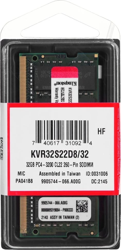 Memorie RAM Kingston, 32 GB DDR4