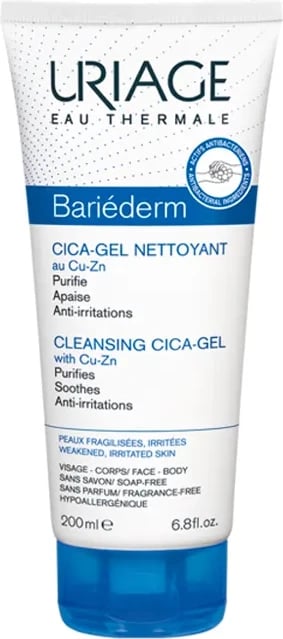 Xhel pastrues për fytyrë dhe trup unisex Uriage Bariéderm-Cica 200ml