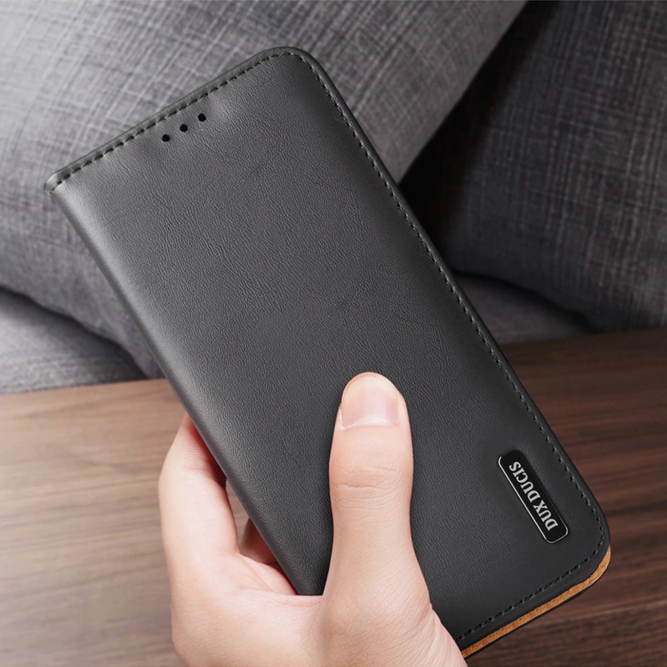 Mbështjellës Dux Ducis Hivo për Samsung Galaxy S23+, me kapak, portofol, RFID blocker, i zi