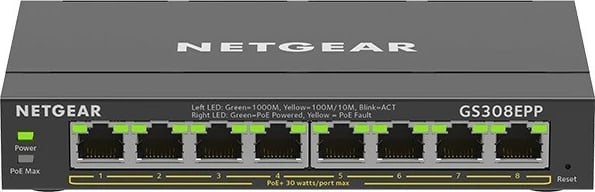 Switch Netgear GS308EPP, 8 porte Gigabit, PoE+, i zi