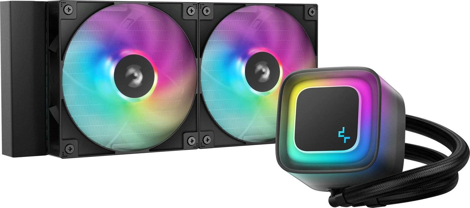 Kasë ftohëse uji Deepcool LE240 V2, 2x120mm, RGB, e zezë