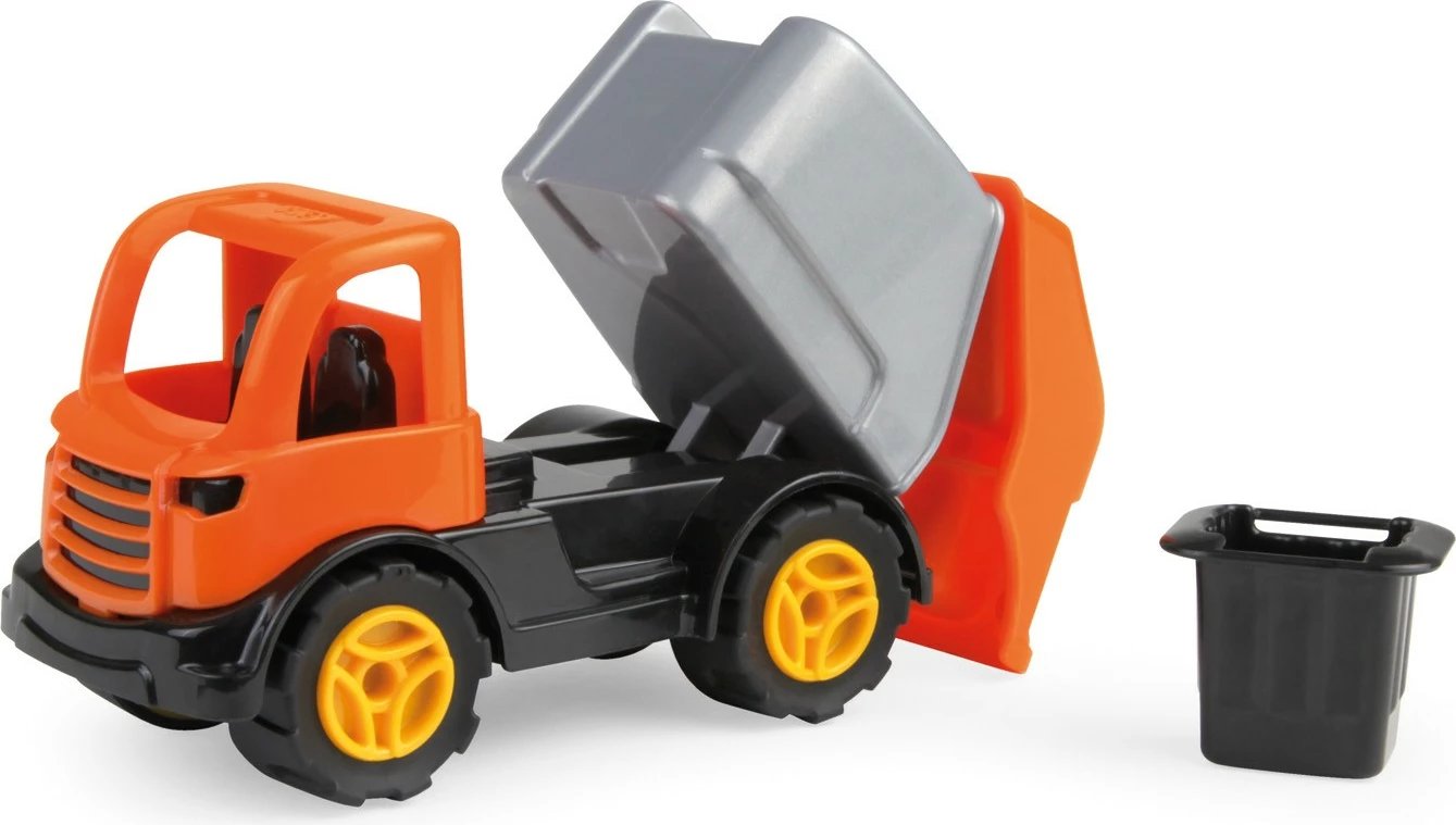 Kamion mbeturinash lodër Lena Workies, ABS, portokalli/argjendtë/zi Kamion mbeturinash lodër Lena Workies, ABS, portokalli/argjendtë/zi