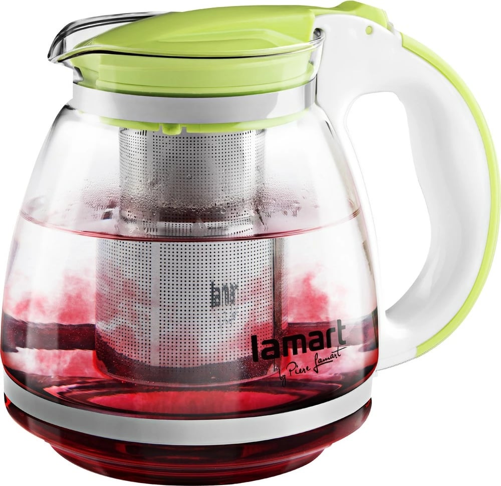 Ibrik qelqi me infuzer Lamart LT7028, 1.5L, e gjelbër