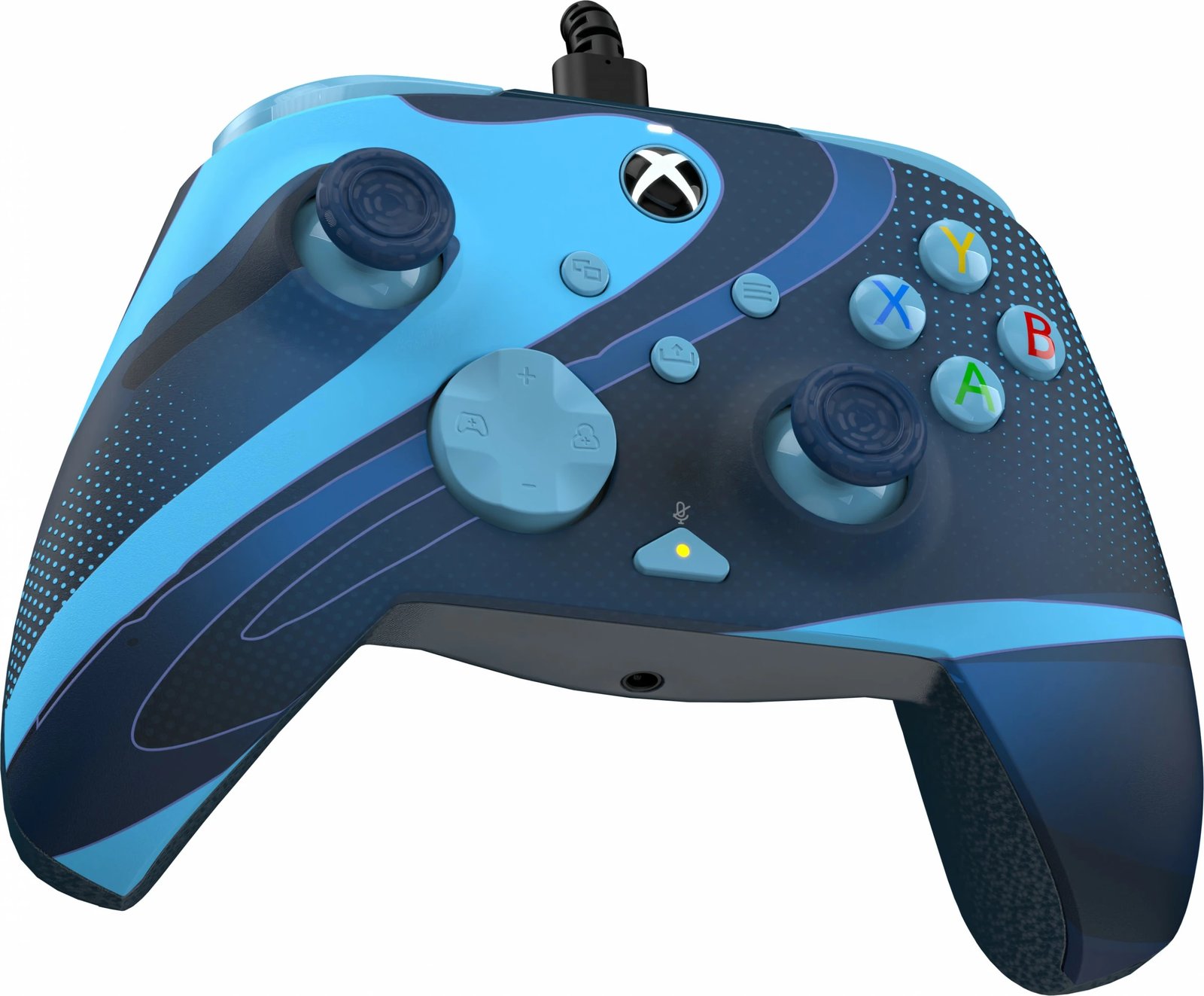 Gamepad PDP Rematch Blue Tide Glow, me kabllo, USB Type-C, për Xbox/PC, blu