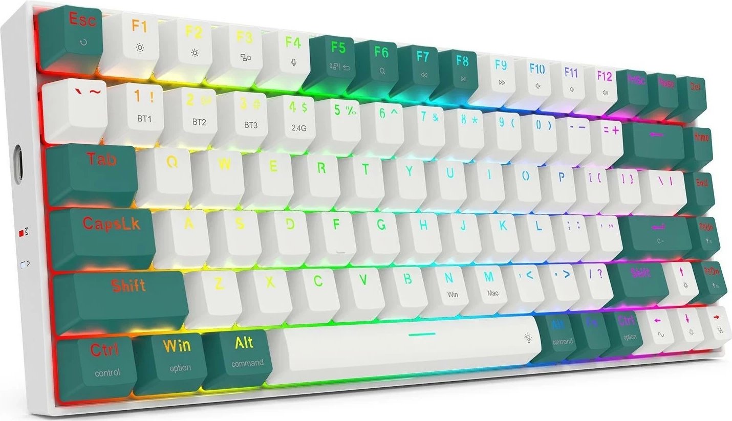 Tastierë Redragon K678WG-RGB-PRO Singed, RGB, mekanike, wireless, e bardhë-gjelbër