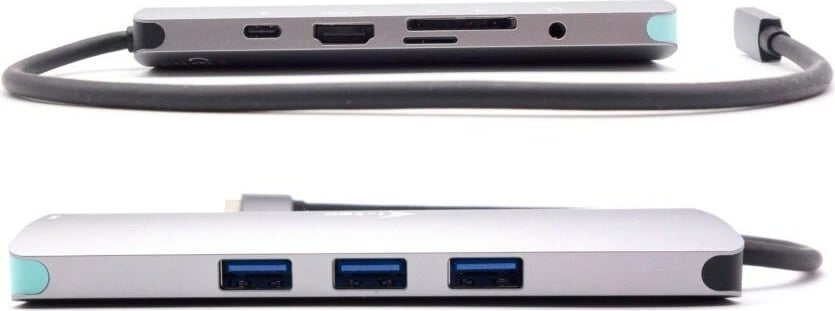 Stacion dokimi i-tec C31NANOLANPD100 me HDMI 4K, LAN, USB-C, karikues 100W, Metal, Zi/Gri