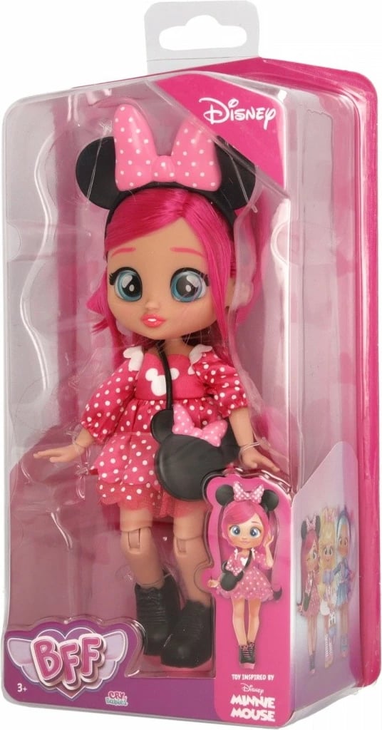 Kukull Cry Babies BFF Disney Minnie, Tm Toys, IMC921429, plastikë, rozë