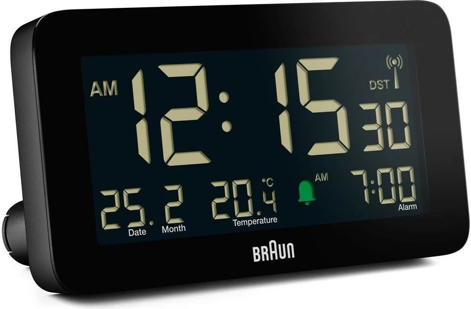 Orë alarmi Braun BC10 DCF-B, digjitale, e zezë