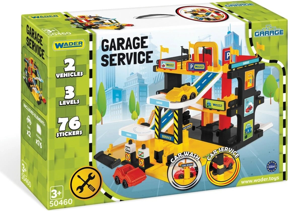 Set garazh lodër Wader 50460, 3 nivele, 2 makina, shumëngjyrësh
