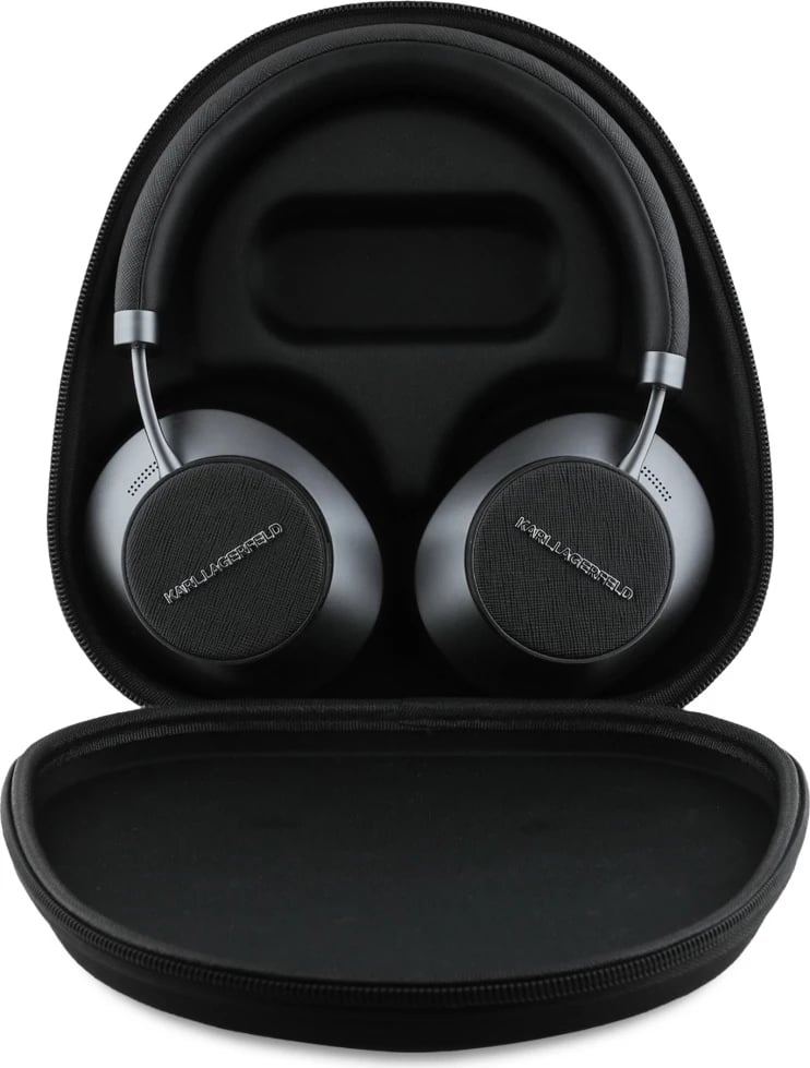 Kufje wireless Karl Lagerfeld Saffiano Elongated me ANC, Bluetooth, të zeza