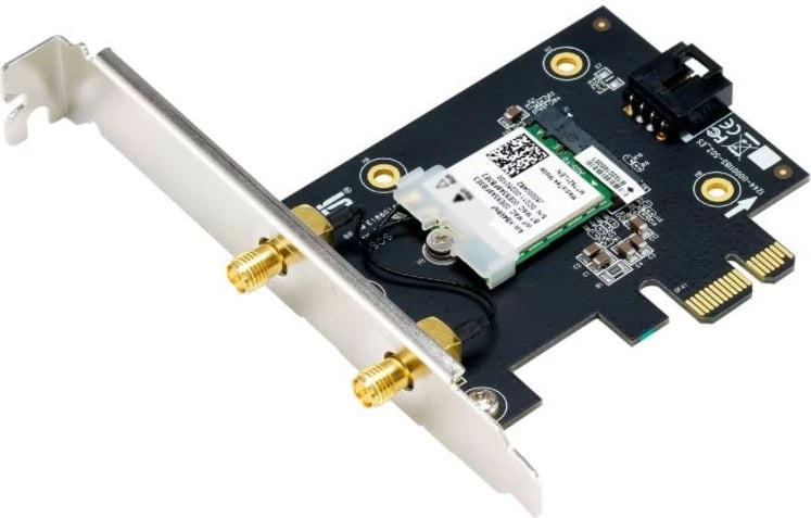 Kartë rrjeti WiFi Asus PCE-AX1800, PCIe, 2 antena, Bluetooth 5.2, e zezë