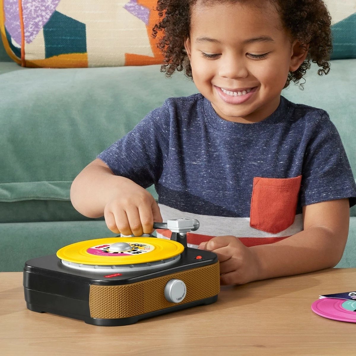 Gramofon lodër Fisher Price JGX04, me 5 disqe, shumëngjyrësh
