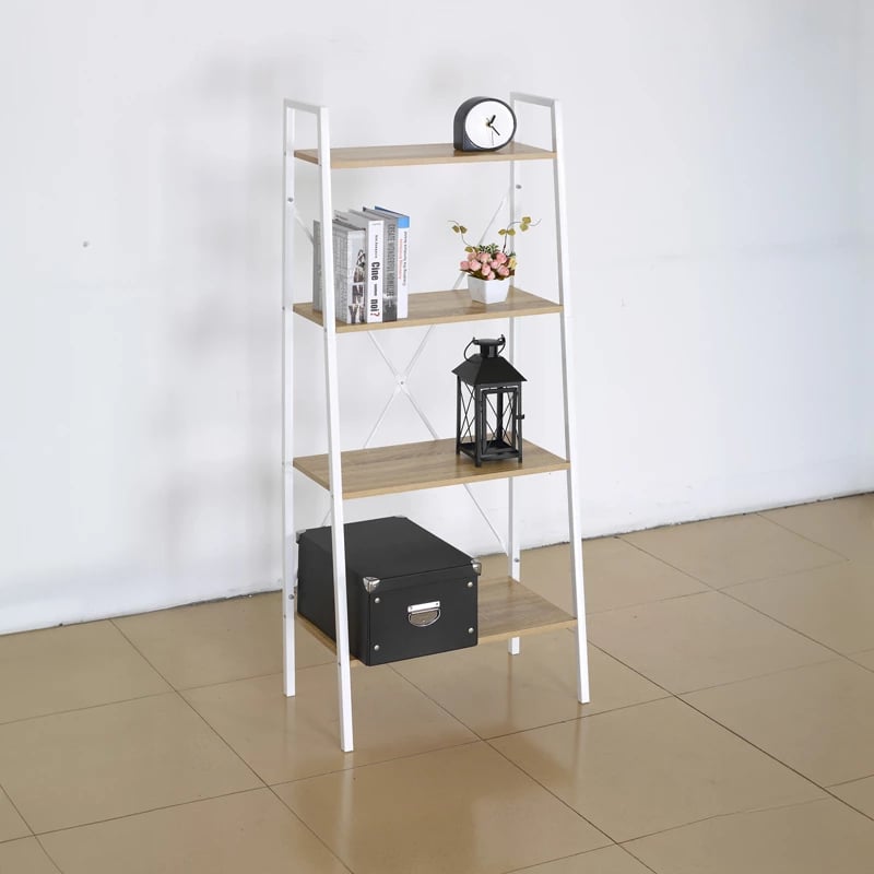 Raft librash Ramon melaminë-metal natyrale e bardhë 60x23x145.5cm