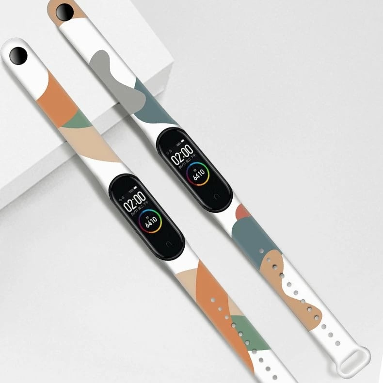 Rrip silikoni Hurtel Strap Moro për Xiaomi Mi Band 5/6, kamuflazh, bezhë/jeshile/e verdhë