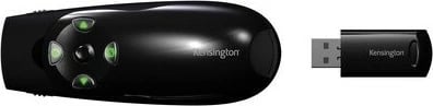 Prezenter Kensington Expert me lazer të gjelbër & kontroll kursor, RF, USB, 45 m, i zi