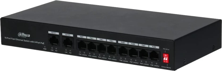 Switch Dahua PFS3010-8ET-65, 8 porte, PoE, i zi