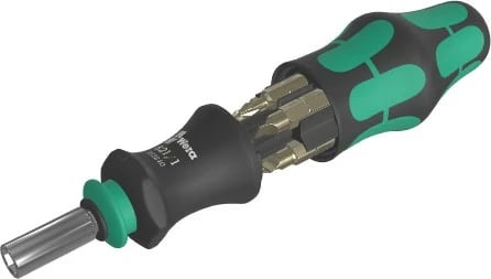 Dorezë shurufix Wera Kraftform Kompakt 28 SB, me magazinë bitash, ngjyrë e zezë/jeshile