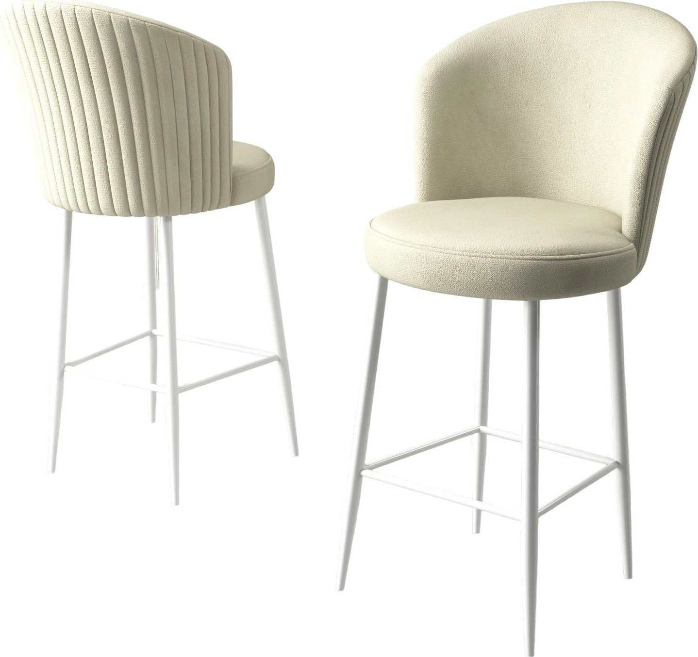 Set karrigesh për bar, krem dhe e bardhë, 4 copë, Hanah Home, Fora