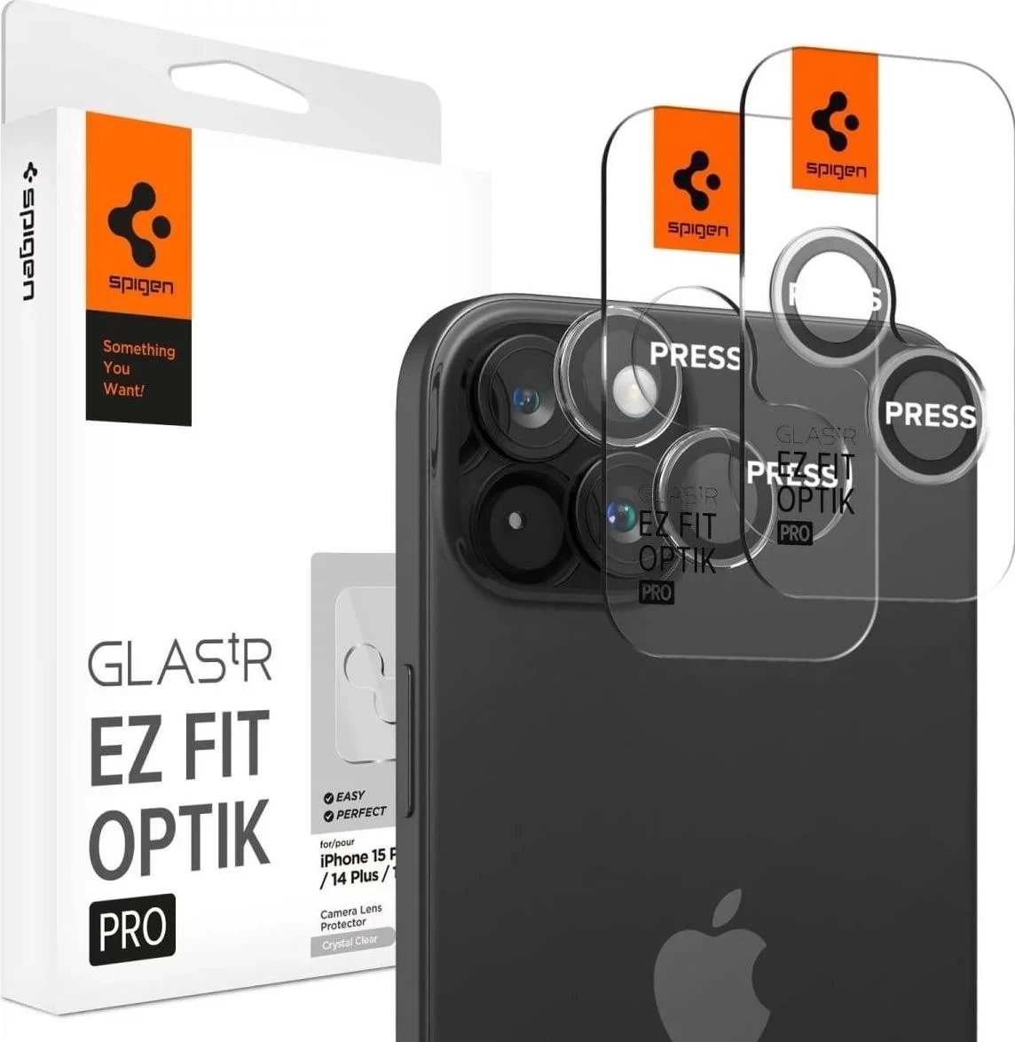 Xham mbrojtës Spigen Glas.tR EZ Fit Optik Pro për iPhone 15 / iPhone 15 Plus, transparent