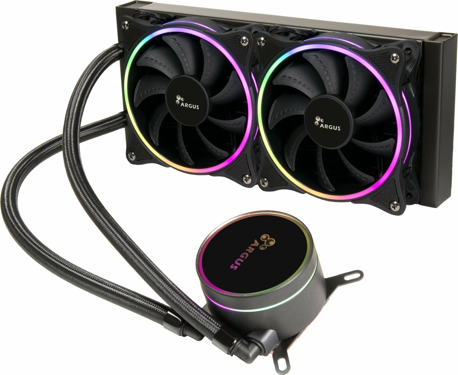 Kasë uji Inter-Tech Argus Iceman LC-240 RGB, 240mm, LED RGB, e zezë