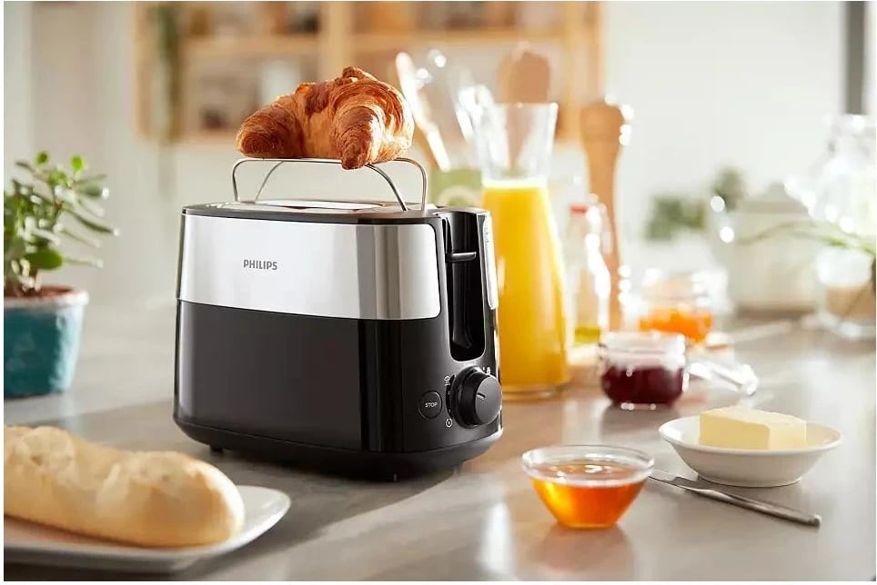 Toster Philips HD2516/90, 830W, 2 feta, 8 nivele, i zi-argjendtë
