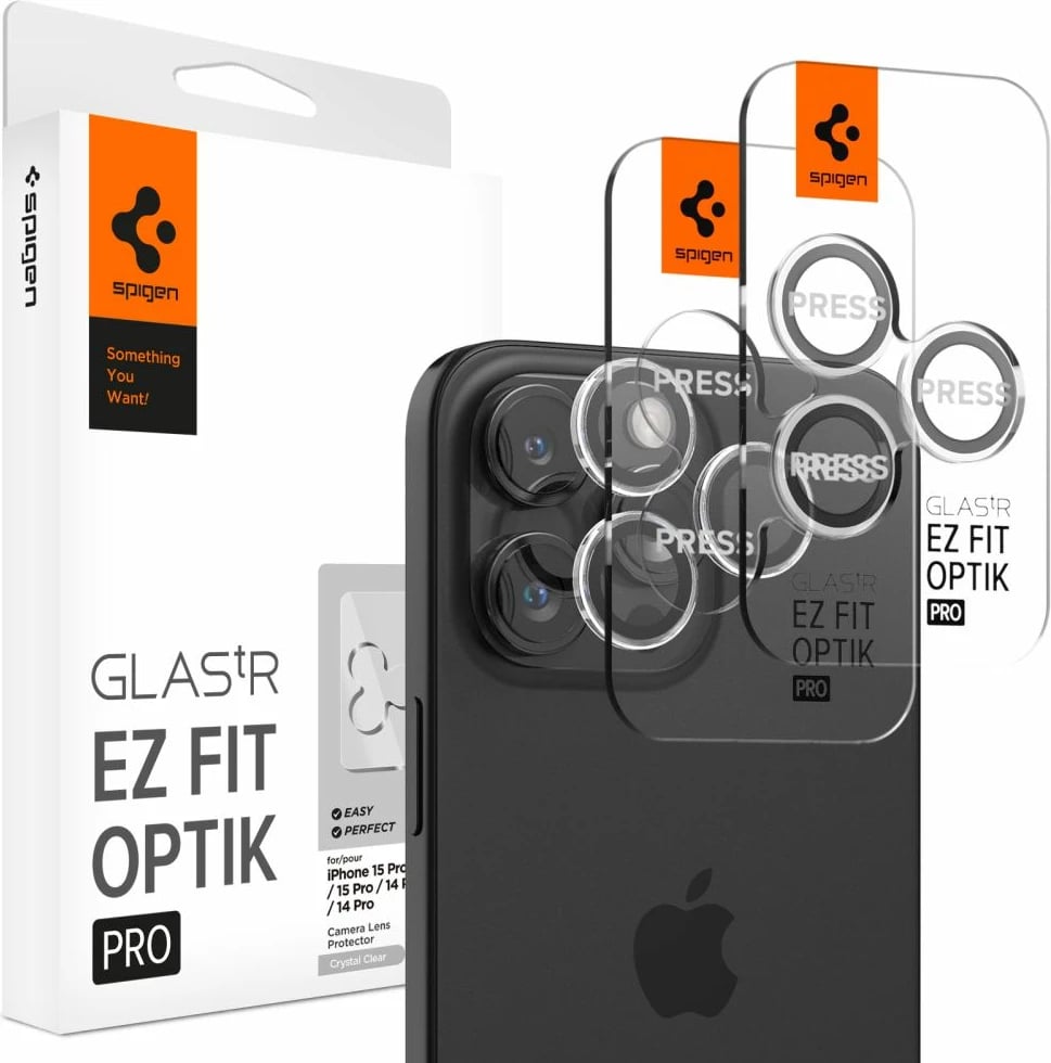Mbrojtës xhami për kamerë Spigen Glas.tR EZ Fit Optik Pro, 2 copë, për iPhone 15 Pro / 15 Pro Max / 16 Pro / 16 Pro Max, transparent Mbrojtës xhami për kamerë Spigen Glas.tR EZ Fit Optik Pro, 2 copë, për iPhone 15 Pro / 15 Pro Max / 16 Pro / 16 Pro Max, transparent
