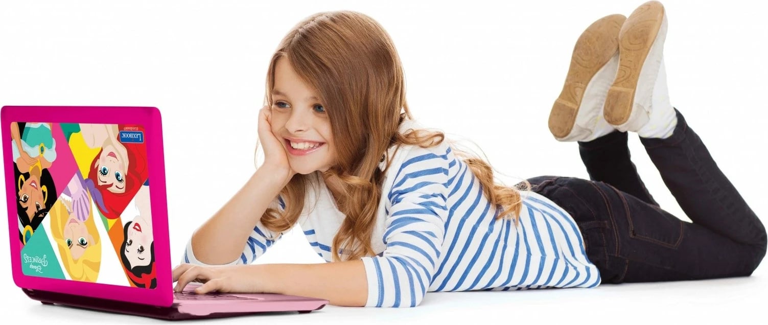 Laptop edukativ Lexibook Disney Princess, 186 aktivitete, për vajza, Rozë