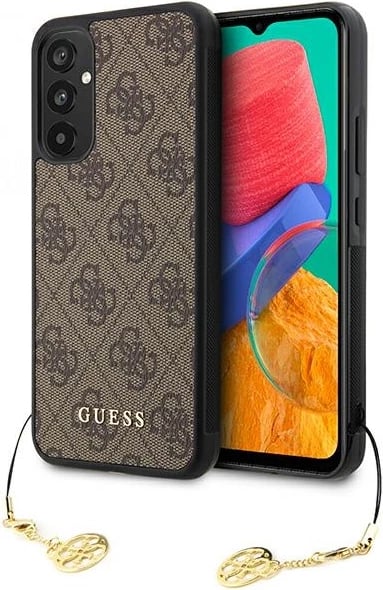 Mbështjellës Guess 4G Charms për Samsung Galaxy A34 5G, kafe