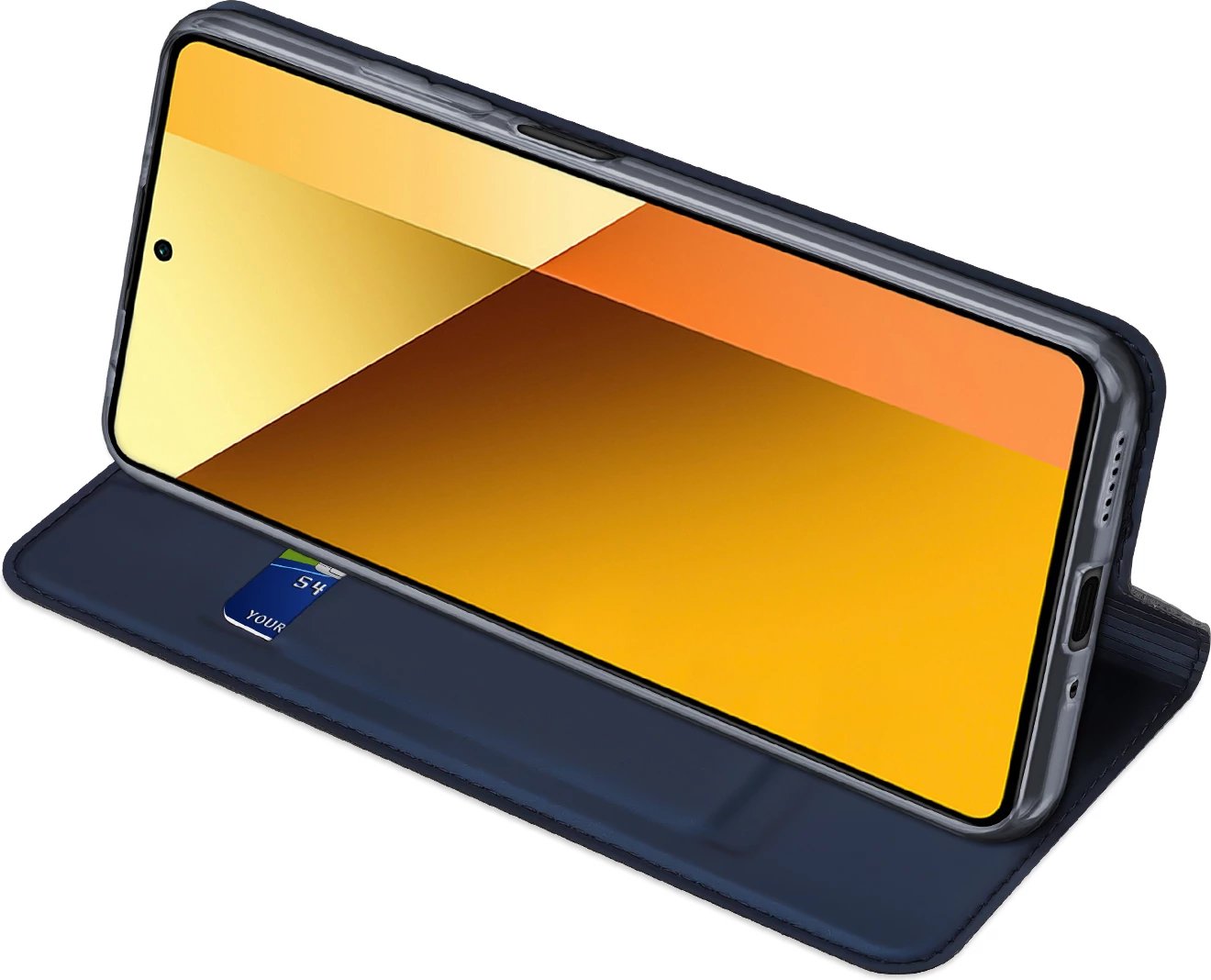 Mbështjellës Dux Ducis Skin Pro për Xiaomi Redmi Note 13 5G, me kapak, xhep për kartela, kaltër