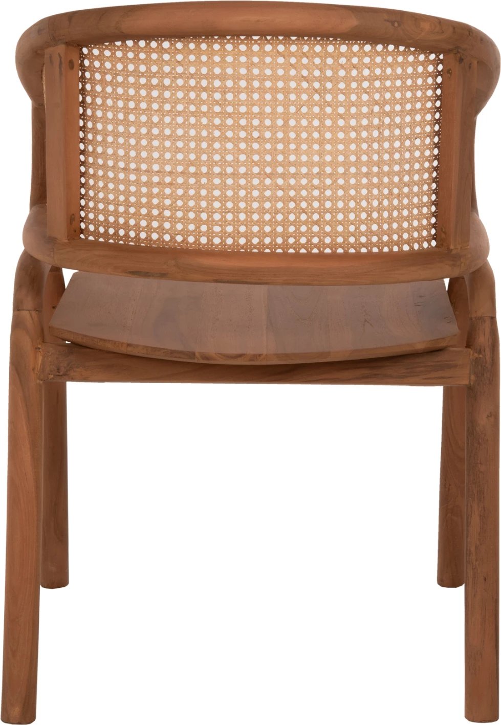 Karrige me krahë, dru teak dhe mbështetëse rattan, natyrale, 57x62x83Hcm, FH9402.01