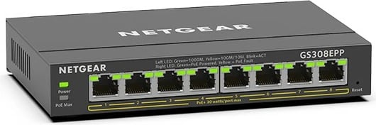 Switch Netgear GS308EPP, 8 porte Gigabit, PoE+, i zi
