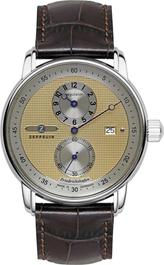 Orë dore Zeppelin Friedrichshafen 85225, 42mm, Kafe