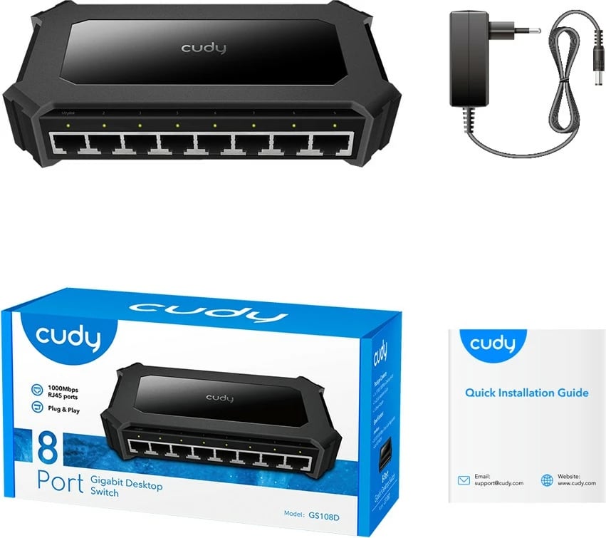 Switch Cudy GS108D, Gigabit Ethernet, 8 porte