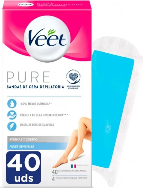 Bandë depilimi Veet Pure për lëkurë të ndjeshme 40 copë