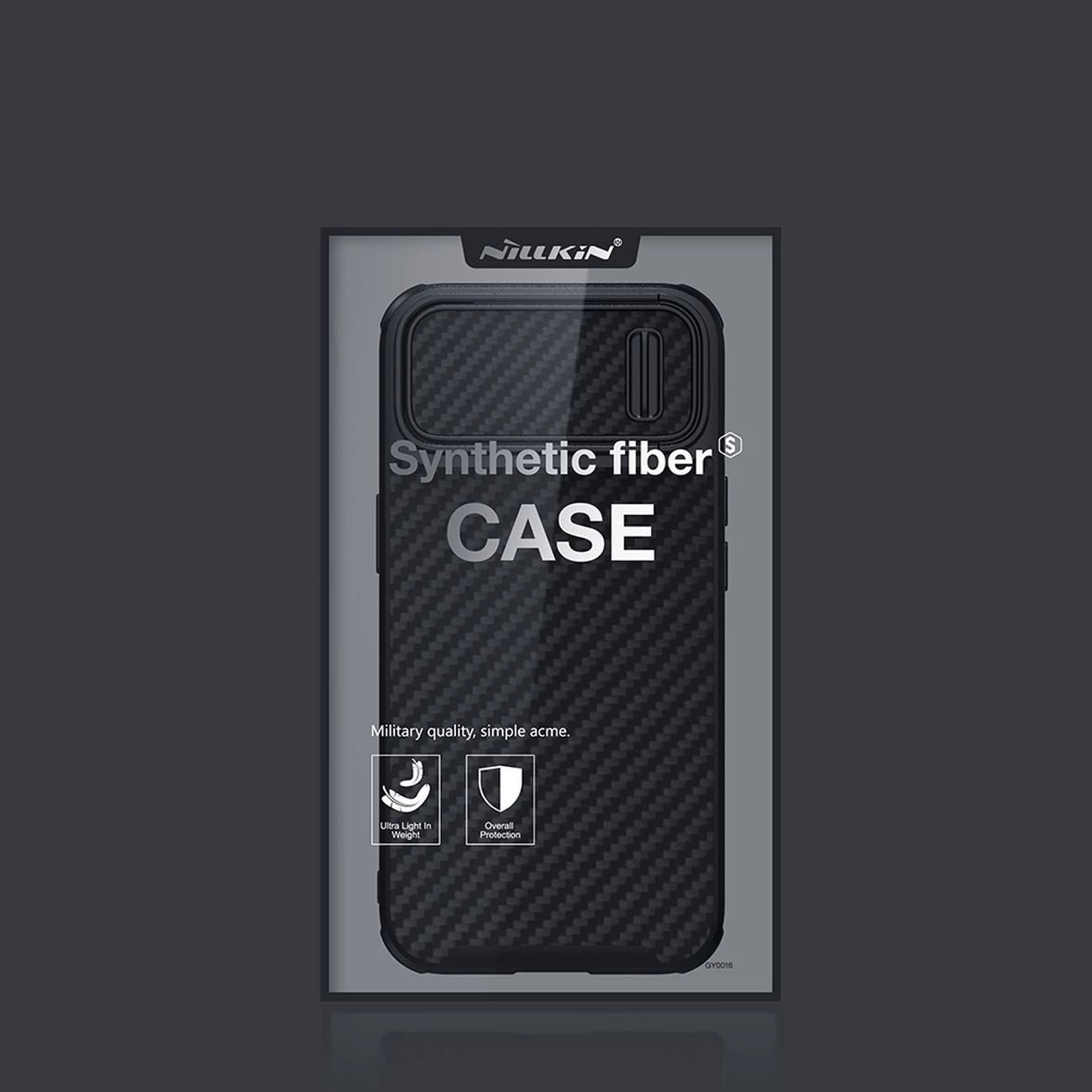 Mbështjellës Nillkin Synthetic Fiber S Case për iPhone 14, me kapak kamere, i zi