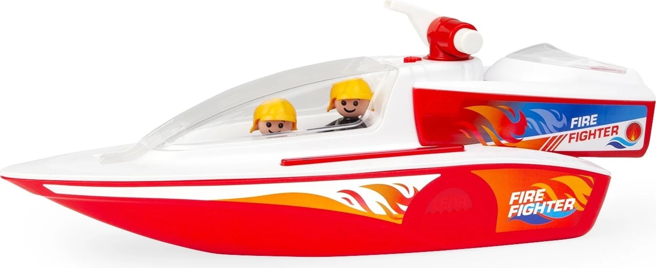 Set lodrash varkë zjarrfikëse Lena Boazz me katamaran, 2 figurina, kuqe/bardhë