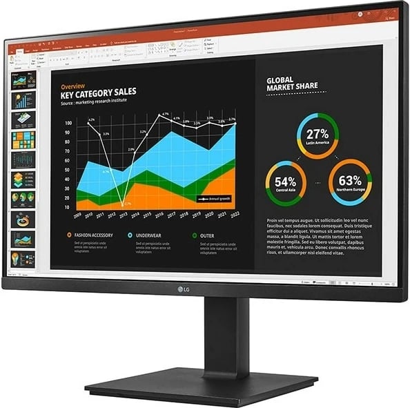 Monitor LG 27BQ75QB-B, 27", Quad HD, LCD, i zi