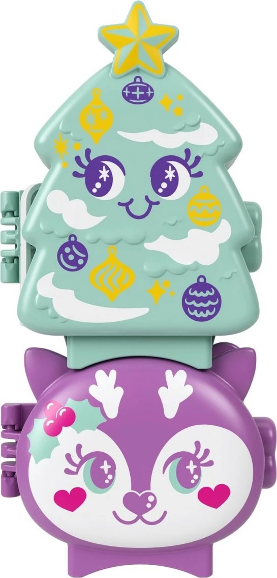 Set lodrash Polly Pocket Christmas Compact 2-pack, Mattel, JGM53, me figurina dhe aksesorë, shumëngjyrësh Set lodrash Polly Pocket Christmas Compact 2-pack, Mattel, JGM53, me figurina dhe aksesorë, shumëngjyrësh