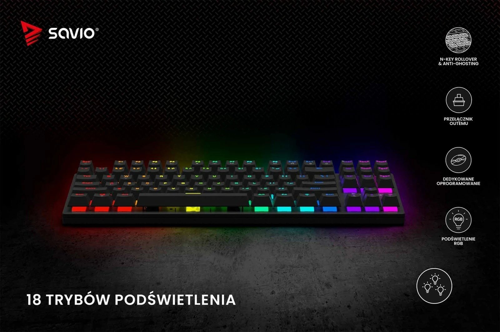 Tastierë mekanike Savio Tempest X2, Outemu Red, RGB, me kabllo, e zezë