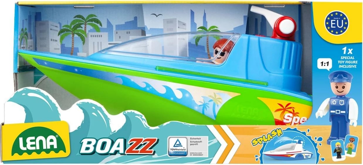 Lodër anije uji Lena Boazz me top uji, me figurë, Blu/Gjelbër