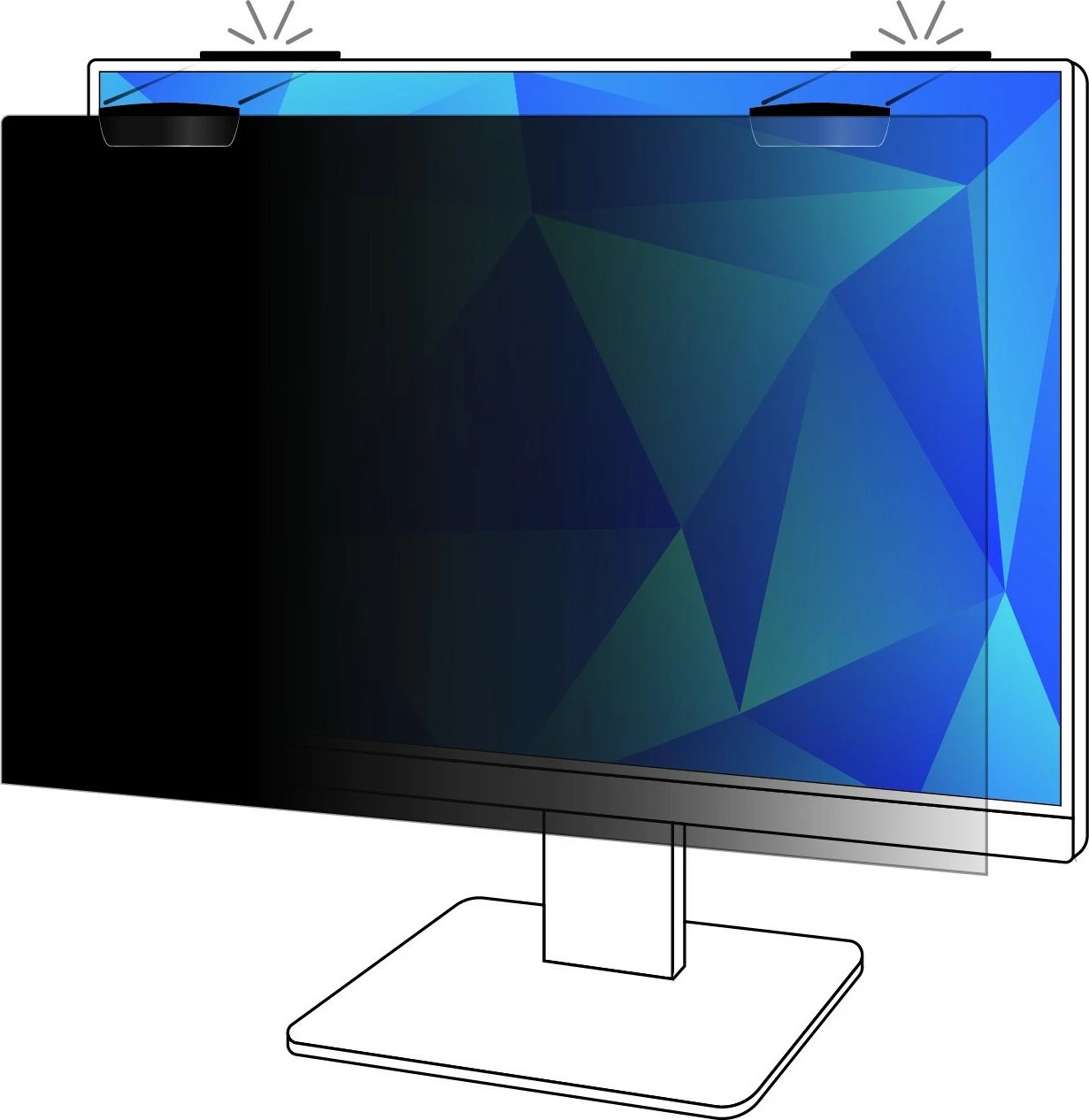 Filtër privatësie 3M PF230W9EM për monitor 23 inç, 16:9, magnetik, i zi