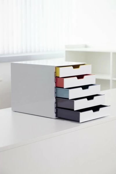 Kuti me sirtarë Durable VARICOLOR Mix 5, plastikë, multingjyrëshe, 5 sirtarë