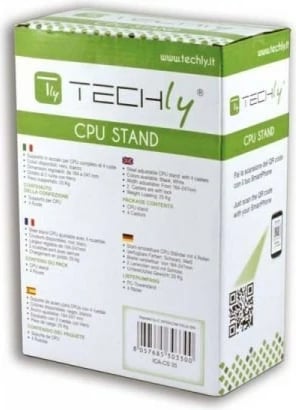 Mbajtëse për kasë Techly 303294 me rrota, e zezë