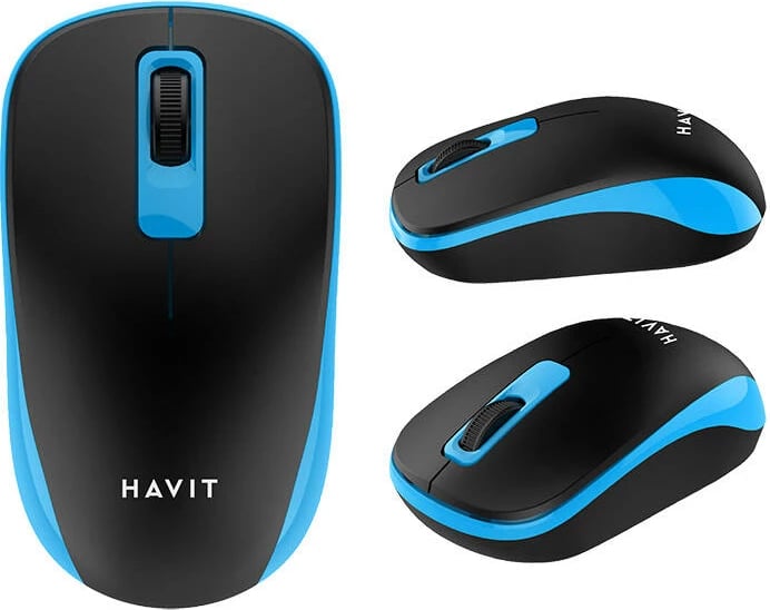 Maus wireless Havit MS626GT, 1200 DPI, 3 butona, USB-C, zi/blu