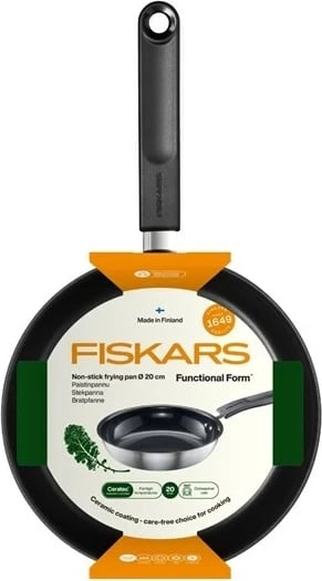 Tigan skuqjeje Fiskars Gourmet 1080857, çelik inox, veshje qeramike, i rrumbullakët, për gaz