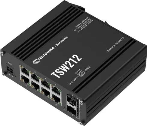 Switch Teltonika TSW212, Managed L2, Gigabit Ethernet, 8 porte, i zi