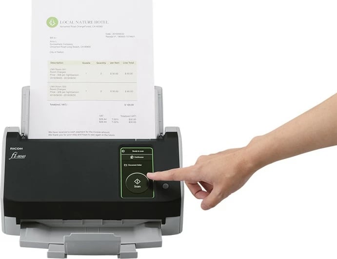 Skaner Ricoh fi-8040, 210 x 297 mm, 600 x 600 DPI, 24 bit, 8 bit, 40 ppm, 80 ipm