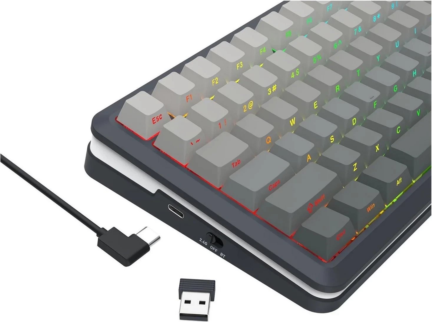 Tastierë Redragon K708GG-RGB-PRO Flekact, RGB, mekanike, gri