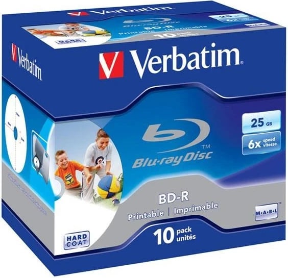 Disk Blu-ray Verbatim BD-R SL 25GB 6x, 10 copë