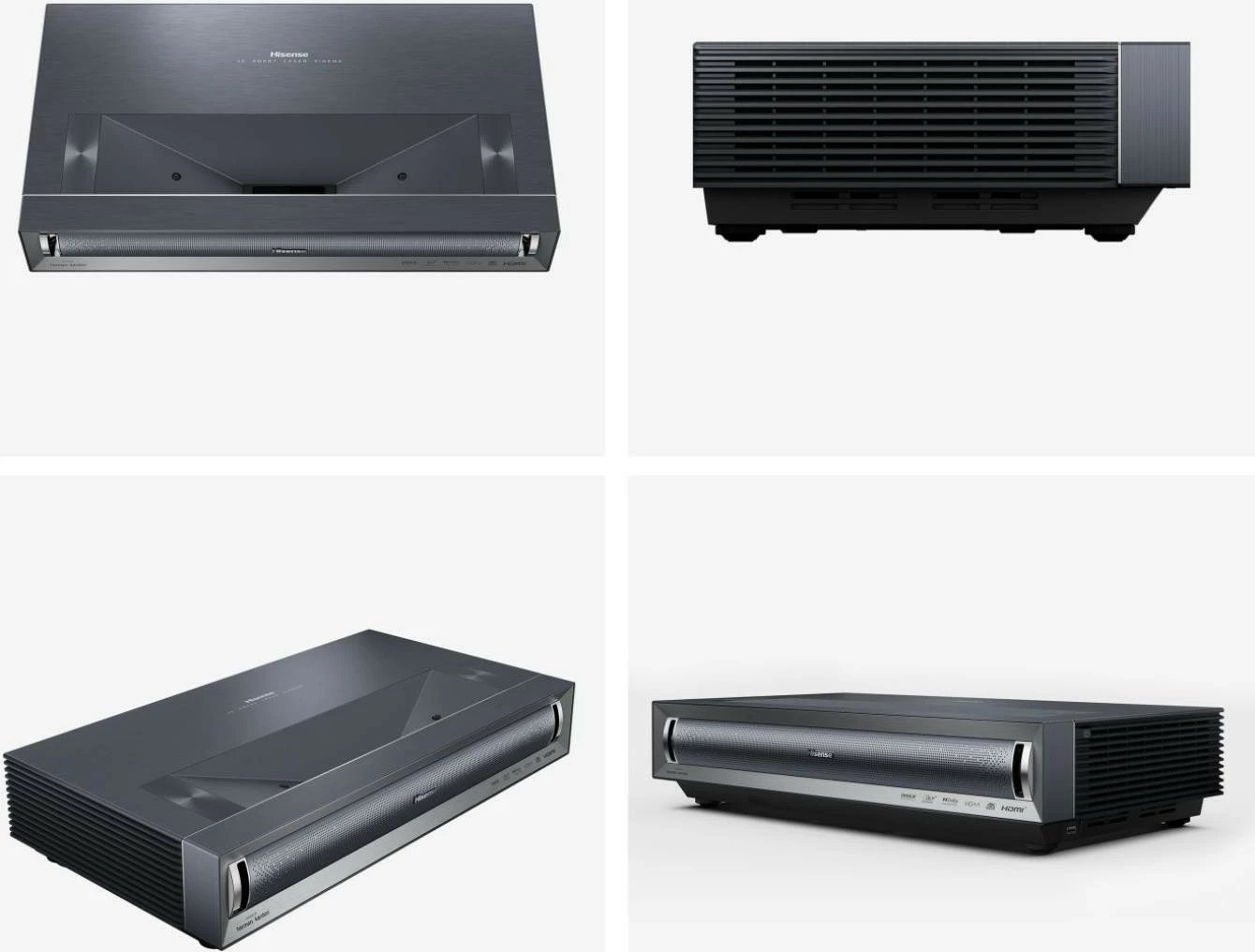 Projektor smart me lazer 4K, Hisense PX3, UST 80–150", 2800 ANSI lm, Dolby Vision/Atmos, Wi‑Fi/Bluetooth, gri